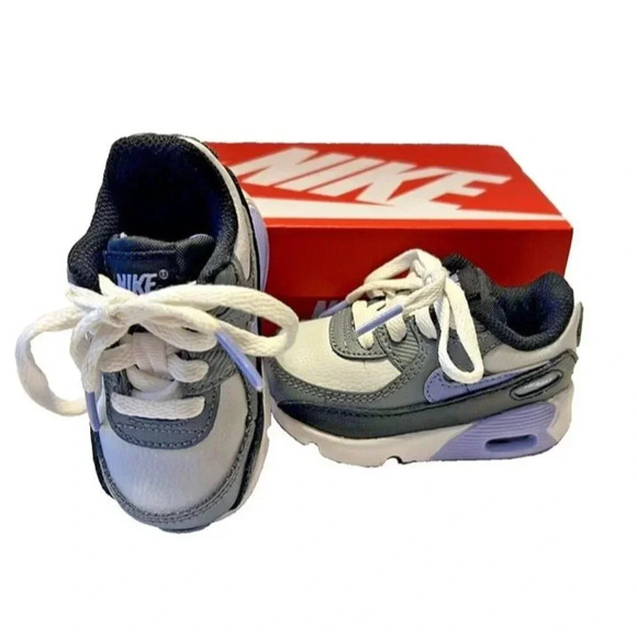 Size 4C Nike Air Max‎ 90 Photon Dust/Light Thistle Black/Grey/Purple DV3609 001 - Picture 1 of 7